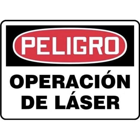 Accuform Radiation & Laser Sign, 10 in H x 14 in W, Dura-Plastic SHMRAD022XT